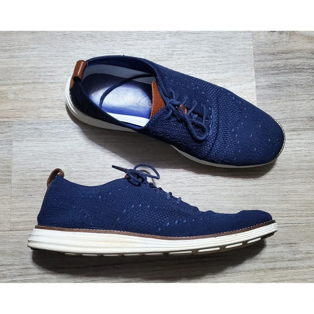 Cole Haan Men's ØriginalGrand Stitchlite Wingtip Oxford, Navy Size‎ 9.5M